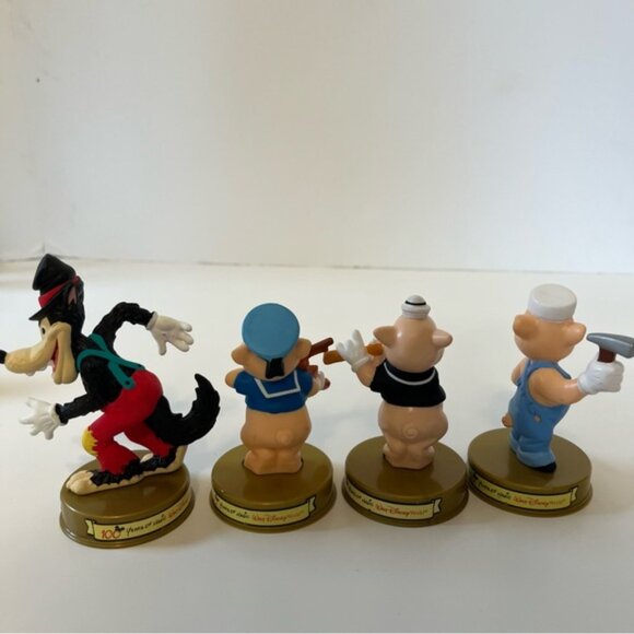 100 years of Disney McDonald’s toys.Three Little Pigs and Big Bad Wolf Figurines - Picture 2 of 2